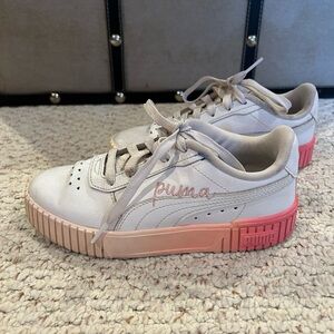 Puma White and Pink Athletic Shoes